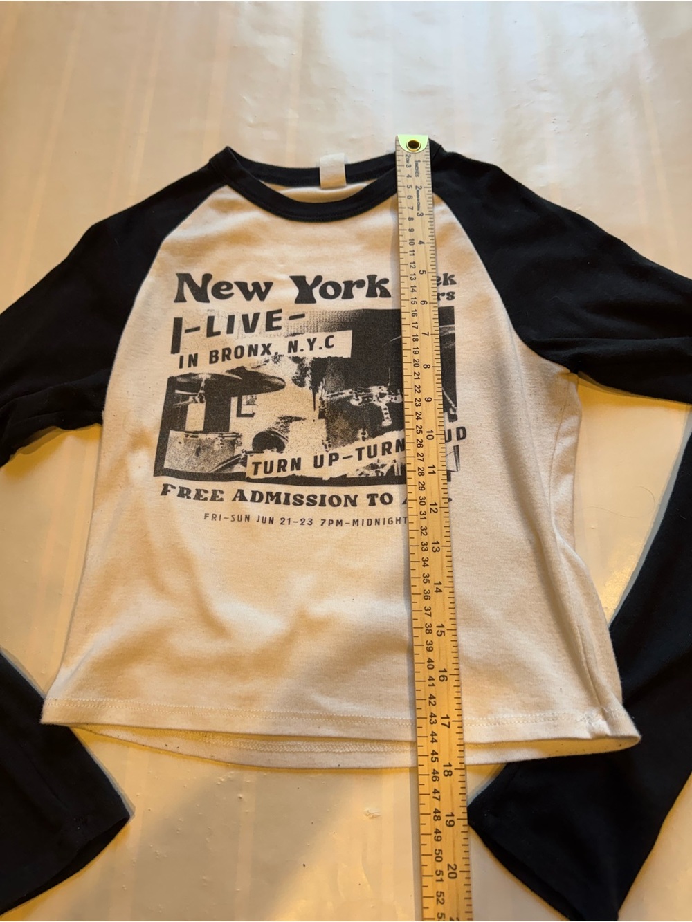 Girl's New York Rock Tours/Bronx NYC Graphic T-Shirt - Black/White - Large image 4